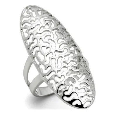 Fashnzfab Rhodium Brass Ring With No Stone In Silver