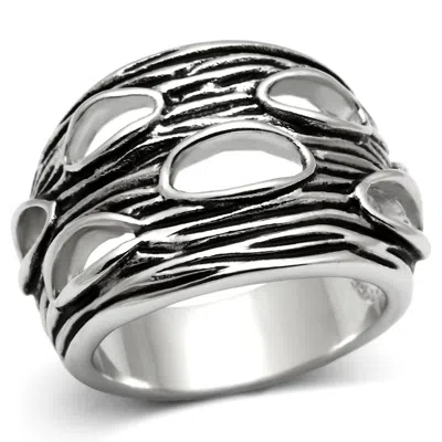 Fashnzfab Rhodium Brass Ring With No Stone In Pink