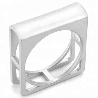 Fashnzfab Rhodium Brass Ring With No Stone In Silver
