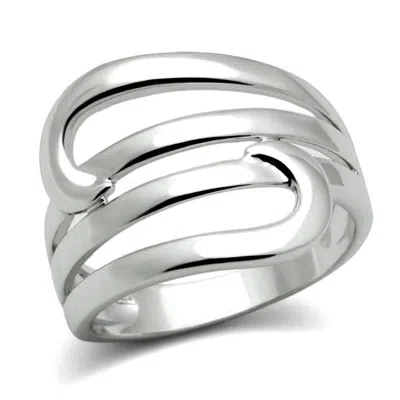 Fashnzfab Rhodium Brass Ring With No Stone In Silver