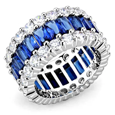 Fashnzfab Rhodium Brass Ring With Synthetic In Montana In Multi