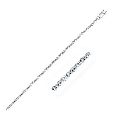 Fashnzfab Rhodium Plated 2.5mm Sterling Silver Popcorn Style Chain (2.50 Mm) In Multi