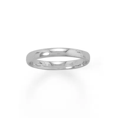 Fashnzfab Rhodium Plated 3mm Band In Metallic