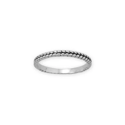 Fashnzfab Rhodium Plated Oxidized Dainty Wheat Design Ring In Pink