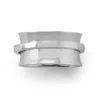 Fashnzfab Rhodium Plated Polished Spin Ring In Pattern