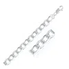 Fashnzfab Rhodium Plated Sterling Silver Curb Style Chain (8.40 Mm) In Multi