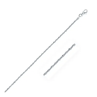 Fashnzfab Rhodium Plated Sterling Silver Sparkle Style Chain (1.60 Mm)