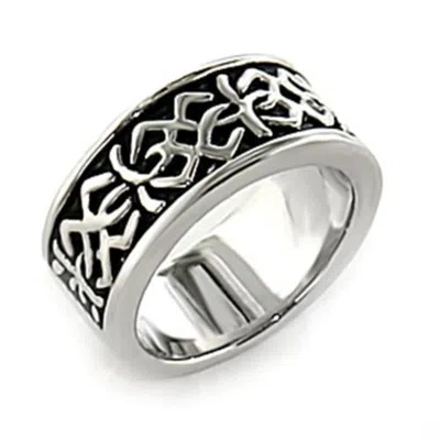 Fashnzfab Rhodium White Metal Ring With No Stone In Silver