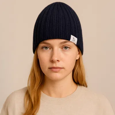 Fashnzfab Rib Knitted Winter Beanie Hat In Black