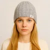Fashnzfab Rib Knitted Winter Beanie Hat In Gray