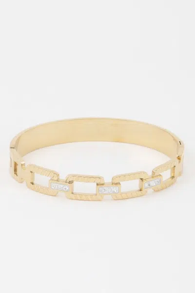 Fashnzfab Ribbed Chain Clasp Bracelet In Multi