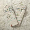 Fashnzfab Ribbed Cuff Aztec Patterned Knit Winter Mittens In Multi