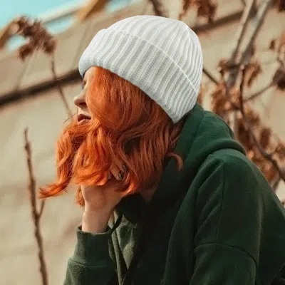 Fashnzfab Ribbed Knit Cuffed Beanie Hat In Green