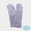 Fashnzfab Ribbed Knit Smart Touch Gloves In Gray