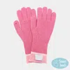 Fashnzfab Ribbed Knit Smart Touch Gloves In Pink