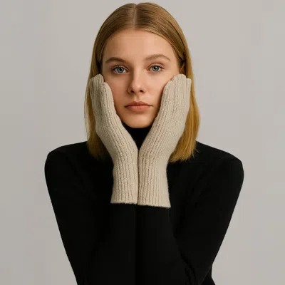 Fashnzfab Ribbed Knit Solid Long Winter Gloves In Neutral