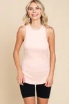 Fashnzfab Ribbed Round Neck Tank In Multi