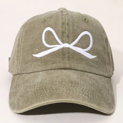 Fashnzfab Ribbon Embroidered Baseball Cap In Brown