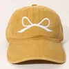 Fashnzfab Ribbon Embroidered Baseball Cap In Yellow