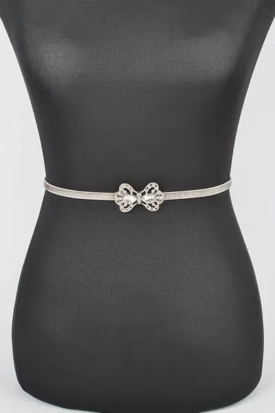 Fashnzfab Ribbon Stretch Belt In Transparent
