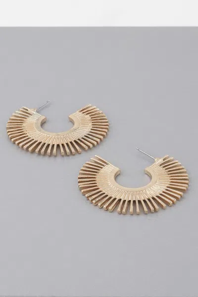 Fashnzfab Rising Disk Hoop Earrings In Gold