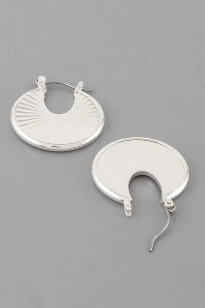 Fashnzfab Rising Disk Hoop Earrings In Silver