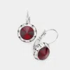 Fashnzfab Rivoli Cut Genuine Crystal Lever Back Earrings - Siam In Brown