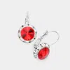 Fashnzfab Rivoli Cut Genuine Crystal Lever Back Earrings - Siam In Multi