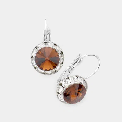 Fashnzfab Rivoli Cut Genuine Crystal Lever Back Earrings In Multi