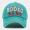 Fashnzfab Rodeo Babe Message Vintage Baseball Cap In Blue