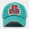 Fashnzfab Rodeo Mama Message Western Boots Vintage Baseball Cap In Blue