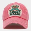 Fashnzfab Rodeo Mama Message Western Boots Vintage Baseball Cap In Pink