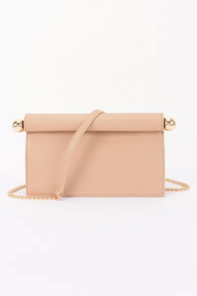 Fashnzfab Roll-top Sphere Accent Chain Clutch In Green