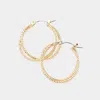 Fashnzfab Rope Textured Metal Hoop Pin Catch Earrings In Gold