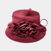 Fashnzfab Rose Accented Dressy Hat In White