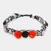 Fashnzfab Rose Cluster Metal Bead Bracelet Red In Red