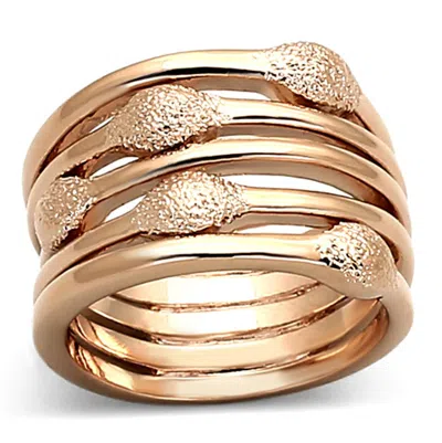 Fashnzfab Rose Gold Brass Ring With No Stone In Orange
