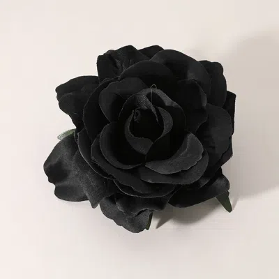 Fashnzfab Rose Pin Brooch / Hair Clip / Hair Band / Bracelet In Black
