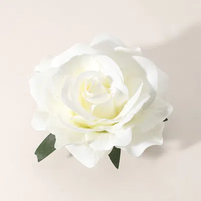 Fashnzfab Rose Pin Brooch / Hair Clip / Hair Band / Bracelet Ivory In Multi