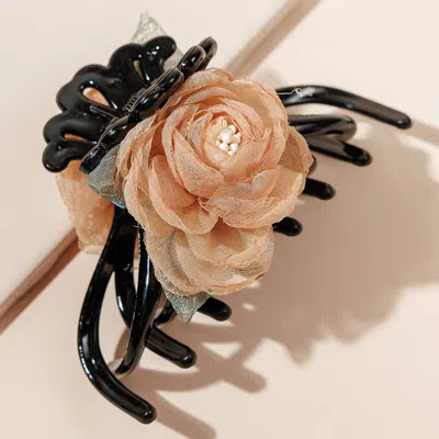 Fashnzfab Rose Pointed Hair Claw Clip In Brown
