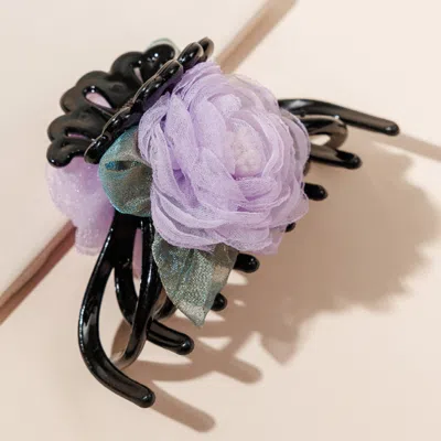 Fashnzfab Rose Pointed Hair Claw Clip In Red