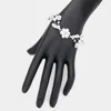 Fashnzfab Rose Wrap Evening Bracelet Clear, Silver, White In Multi