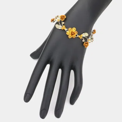 Fashnzfab Rose Wrap Evening Bracelet Gold