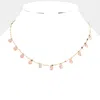 Fashnzfab Round Bead Station Necklace In Gold