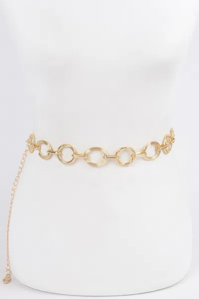 Fashnzfab Round Chain Plus Size Belt In Orange