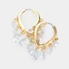 Fashnzfab Round Clear Stone Link Huggie Earrings - Gold In Gold