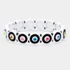 Fashnzfab Round Crystal Resin Stretch Bracelet Multi, White In Multi
