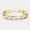 Fashnzfab Round Crystal Rhinestone Evening Bracelet Gold In Gold
