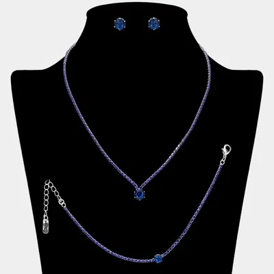 Fashnzfab Round Cz Stone Accent Rhinestone Paved Jewelry Set In Yellow