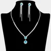 Fashnzfab Round Cz Stone Cluster Pointed Rhinestone Paved Necklace In Metallic